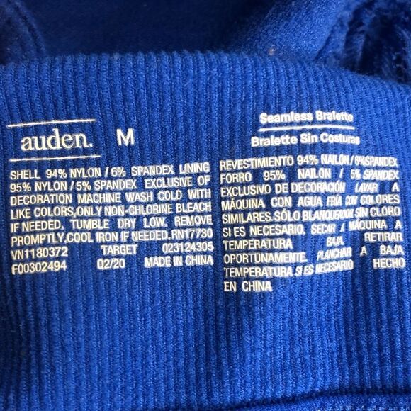 Auden royal blue lace top adjustable strap bralette, size medium - Picture 7 of 8